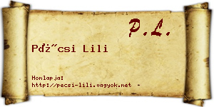 Pécsi Lili névjegykártya