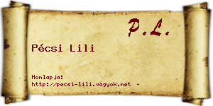 Pécsi Lili névjegykártya