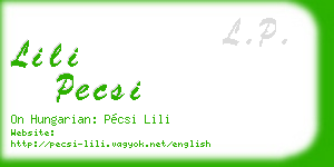 lili pecsi business card