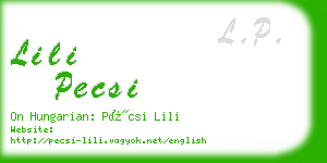 lili pecsi business card